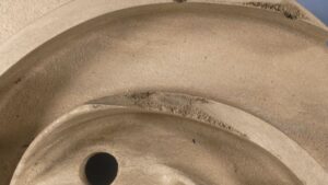 a casting part with rough surface defect
