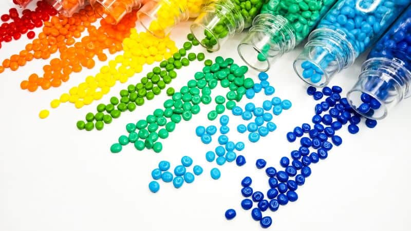 thermoplastics in different colors