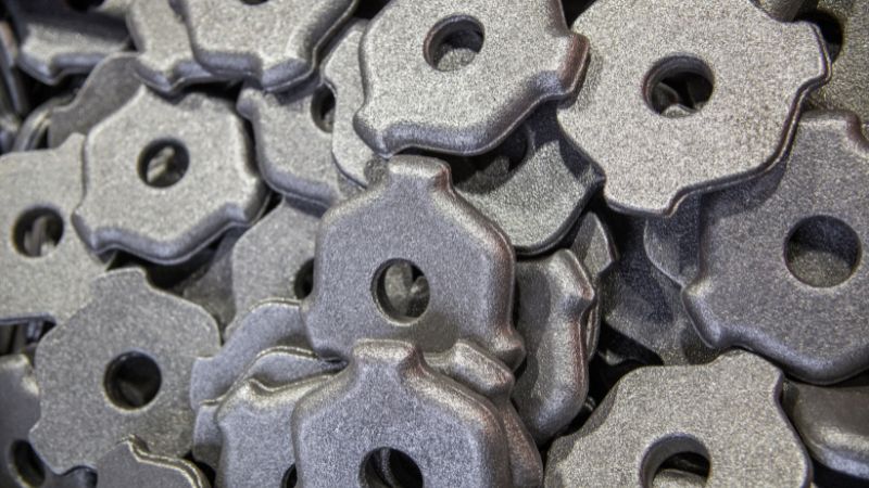 металлические детали, подвергнутые дробеструйной обработке