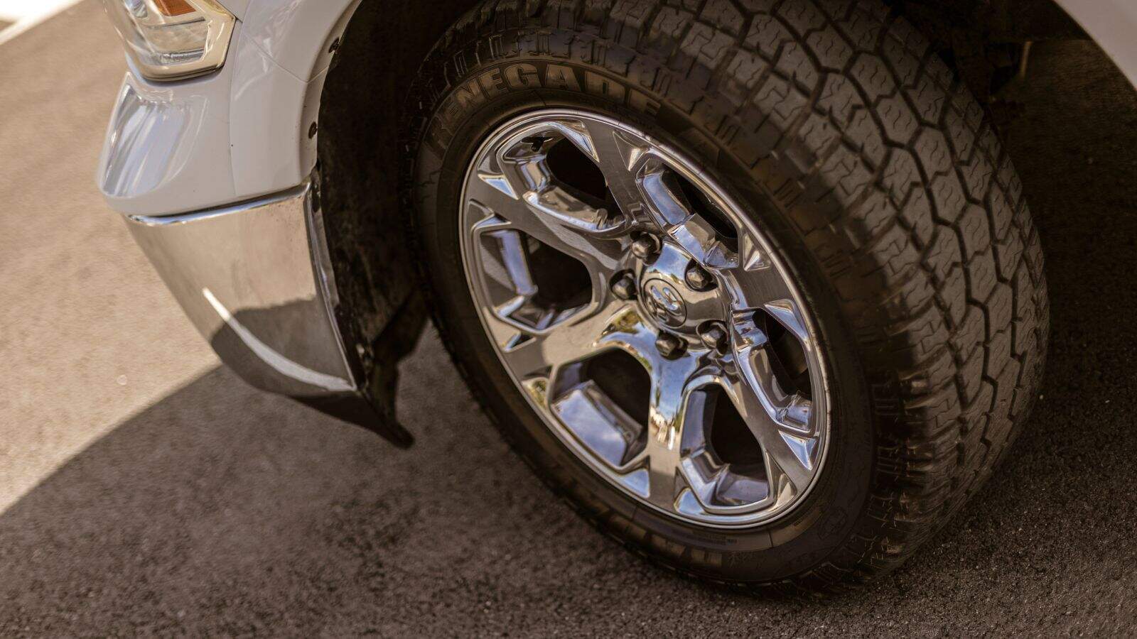 a chrome plated wheel frame in a tire