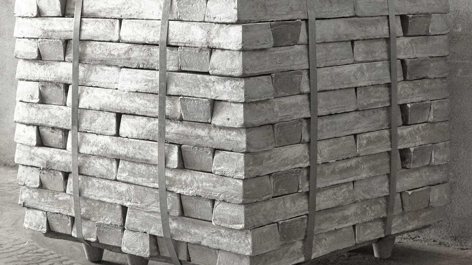 a stack of magnesium ingot ready to be used for alloy production or die casting