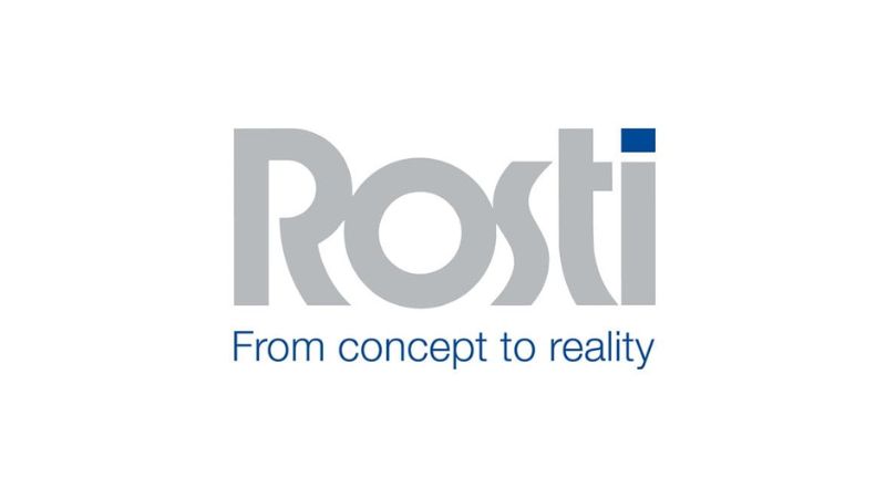 a logo of Rosti