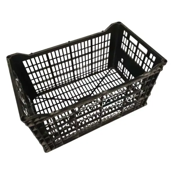 Black Plastic Turnover Box | Durable Injection Molded Storage