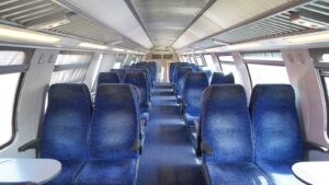 Interior of a passenger rail cabin