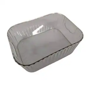 Aluminum food container with a rectangular shape, ideal for takeout, meal prep, and food storage. Durable, lightweight, and reusable, perfect for restaurants, catering, and home use.