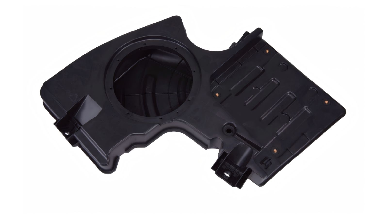 a black plastic car part