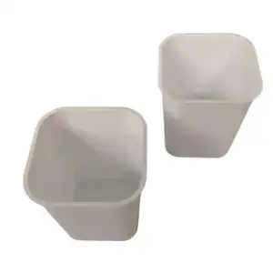 White trash bin containers for waste disposal, featuring a simple, modern design ideal for organizing trash in kitchens, offices, or bathrooms.