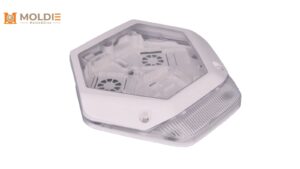 a plastic lighting component made by Moldie