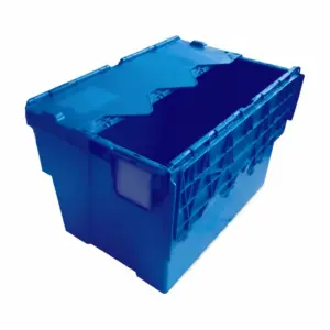 Ribbed Attached-Lid Logistics Container Mould