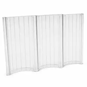 Transparent Moldie room divider screen with vertical slats, ideal for creating private spaces or decorative room accents.