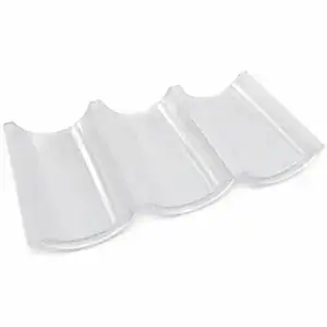 Clear acrylic nail tip organizer with multiple compartments for easy nail art and manicure storage.