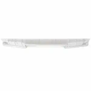 White car front bumper cover isolated on white background, automotive part for vehicle repair or customization.